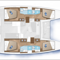 Plan Lagoon 42 version 4 cabines à louer