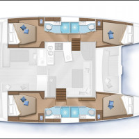 Lagoon 450 S Plan 4 cabines