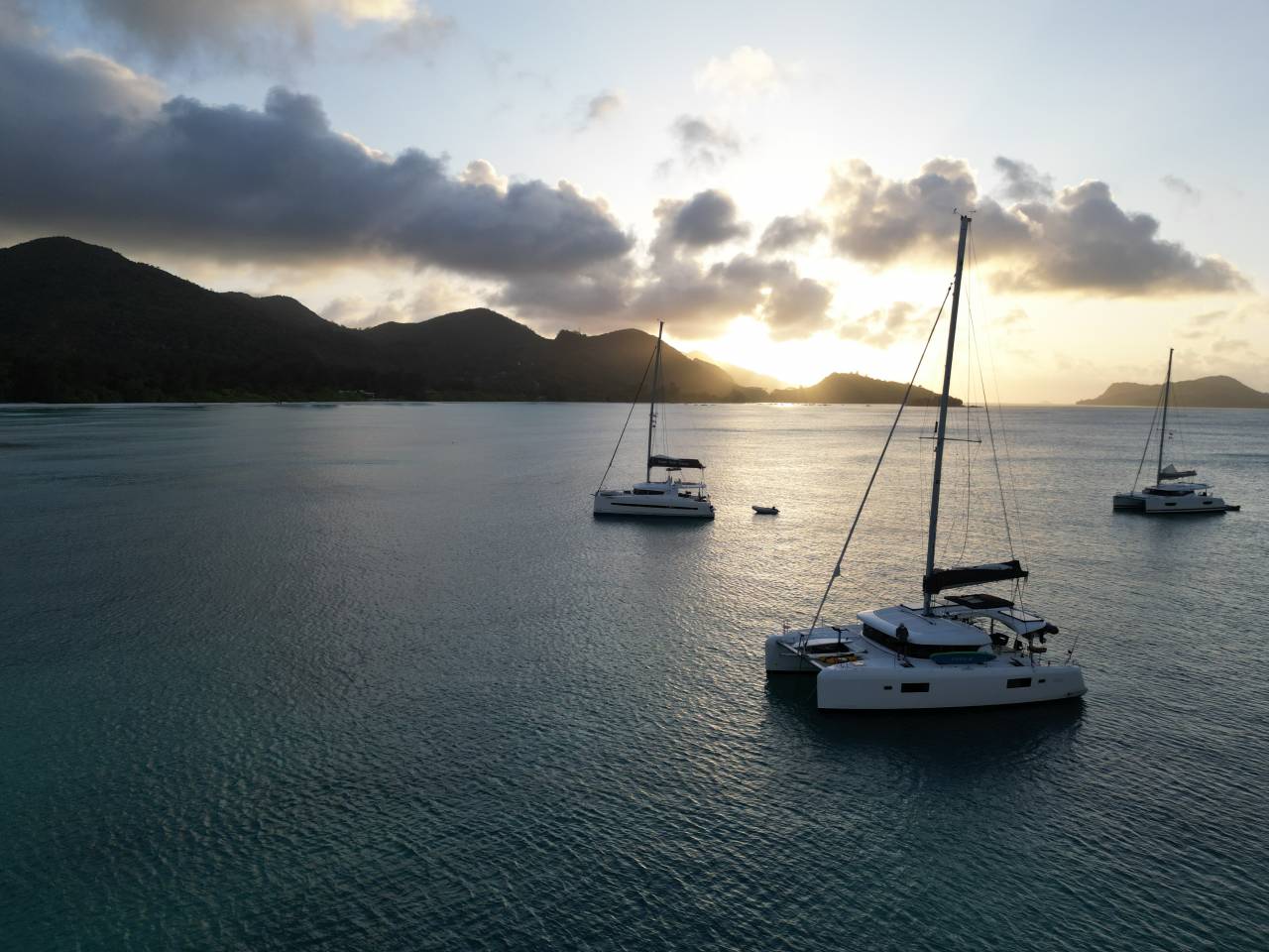 Catamarans at anchor