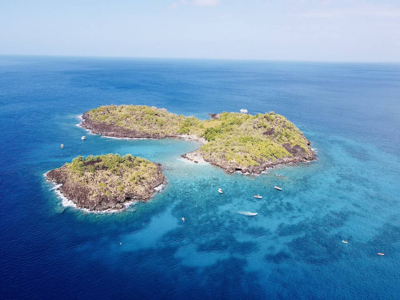Îlet Pigeon dans la réserve Cousteau en Guadeloupe