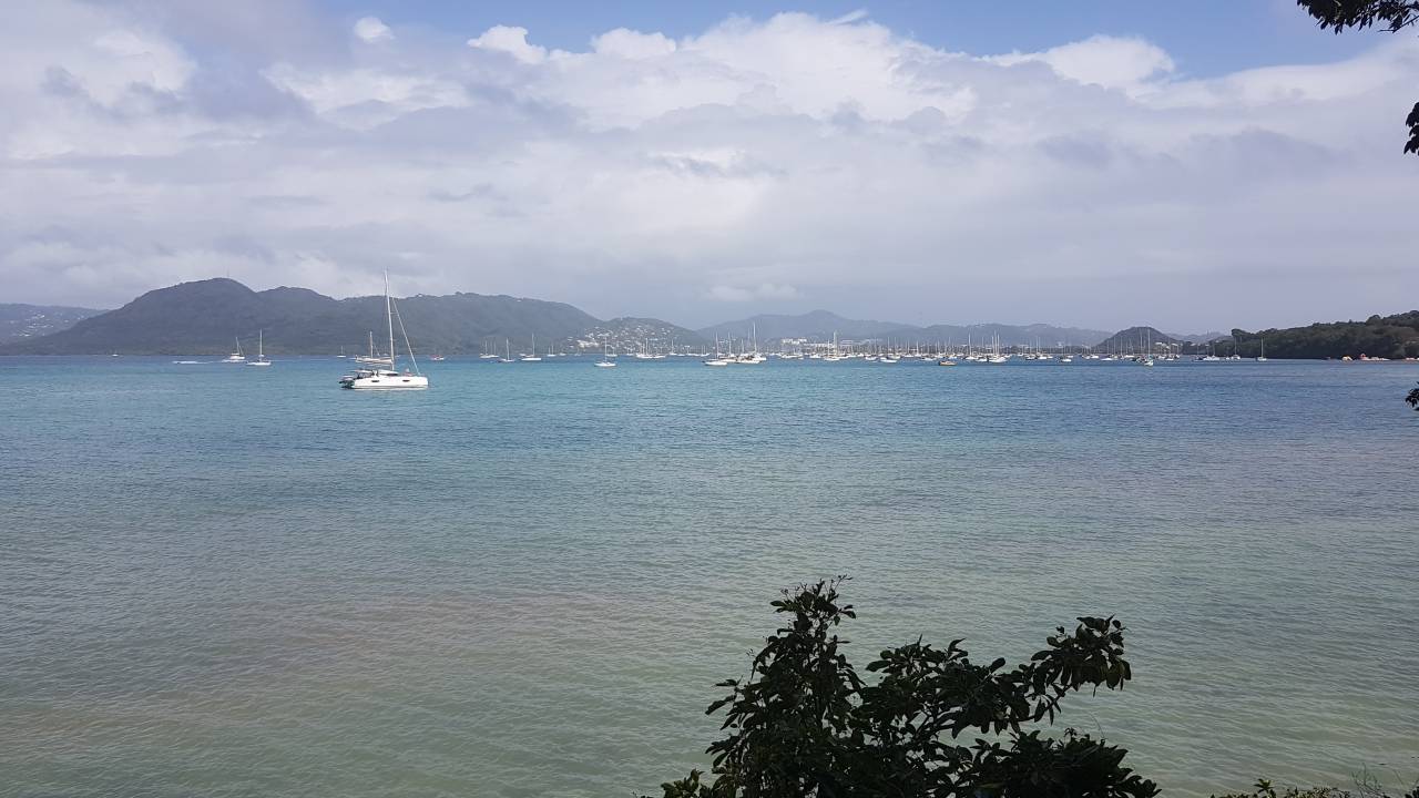 Paysages de Basse-Terre vus depuis le catamaran aux îlets Pigeon