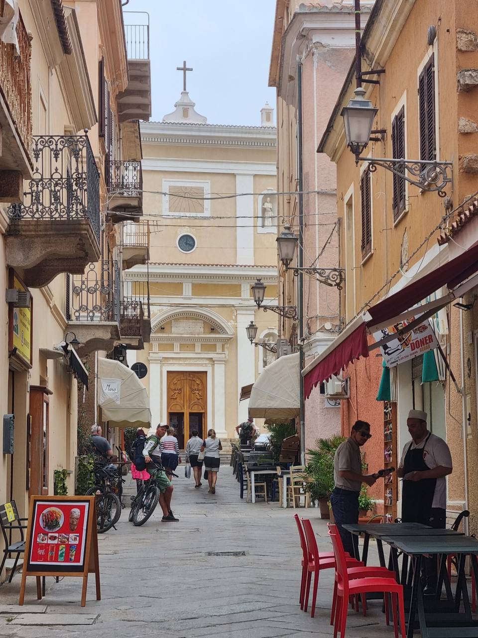 Walking through the streets of La Maddalena in Sardinia